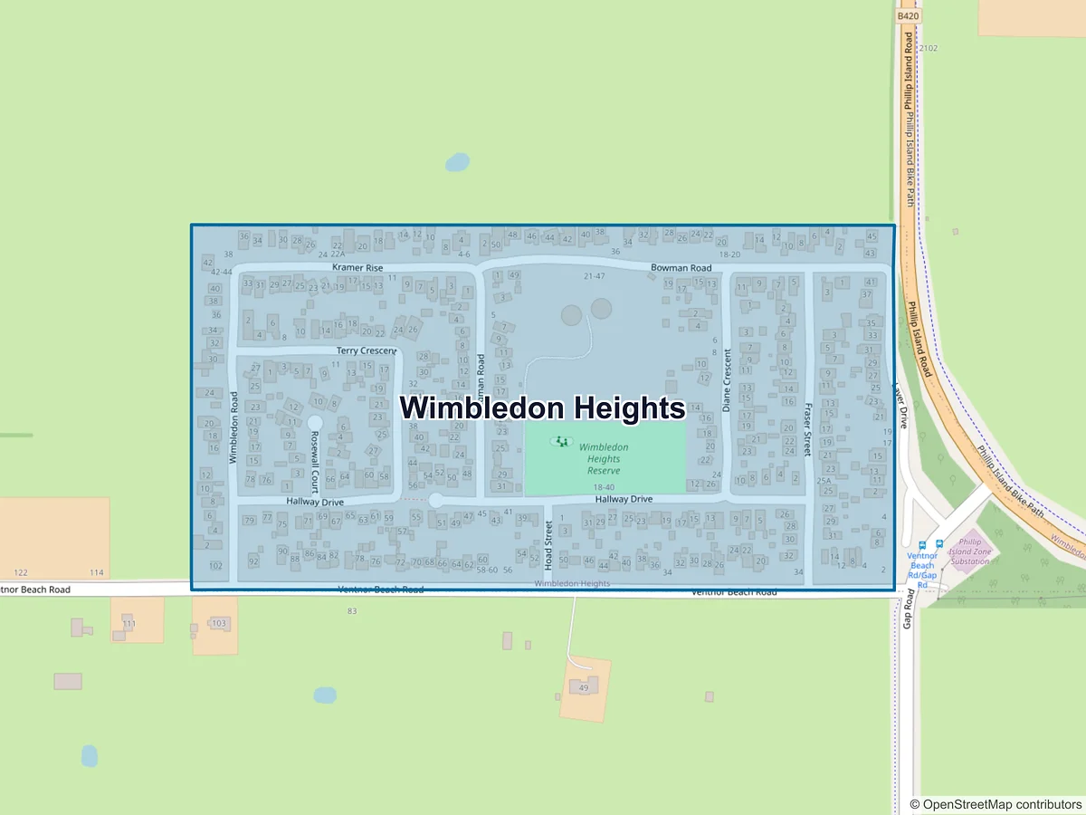 Map of Wimbledon Heights, VIC, Australia