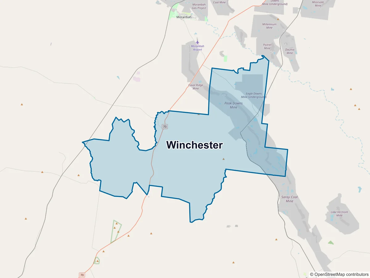 Map of Winchester, QLD, Australia
