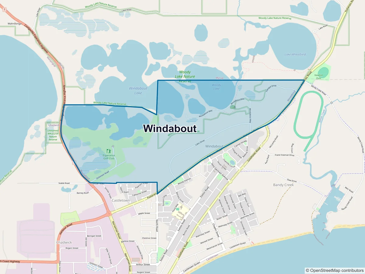 Map of Windabout, WA, Australia