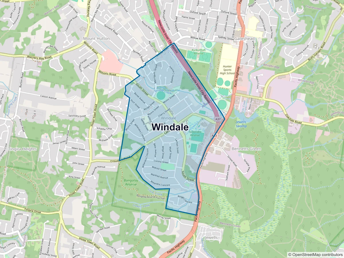Map of Windale, NSW, Australia