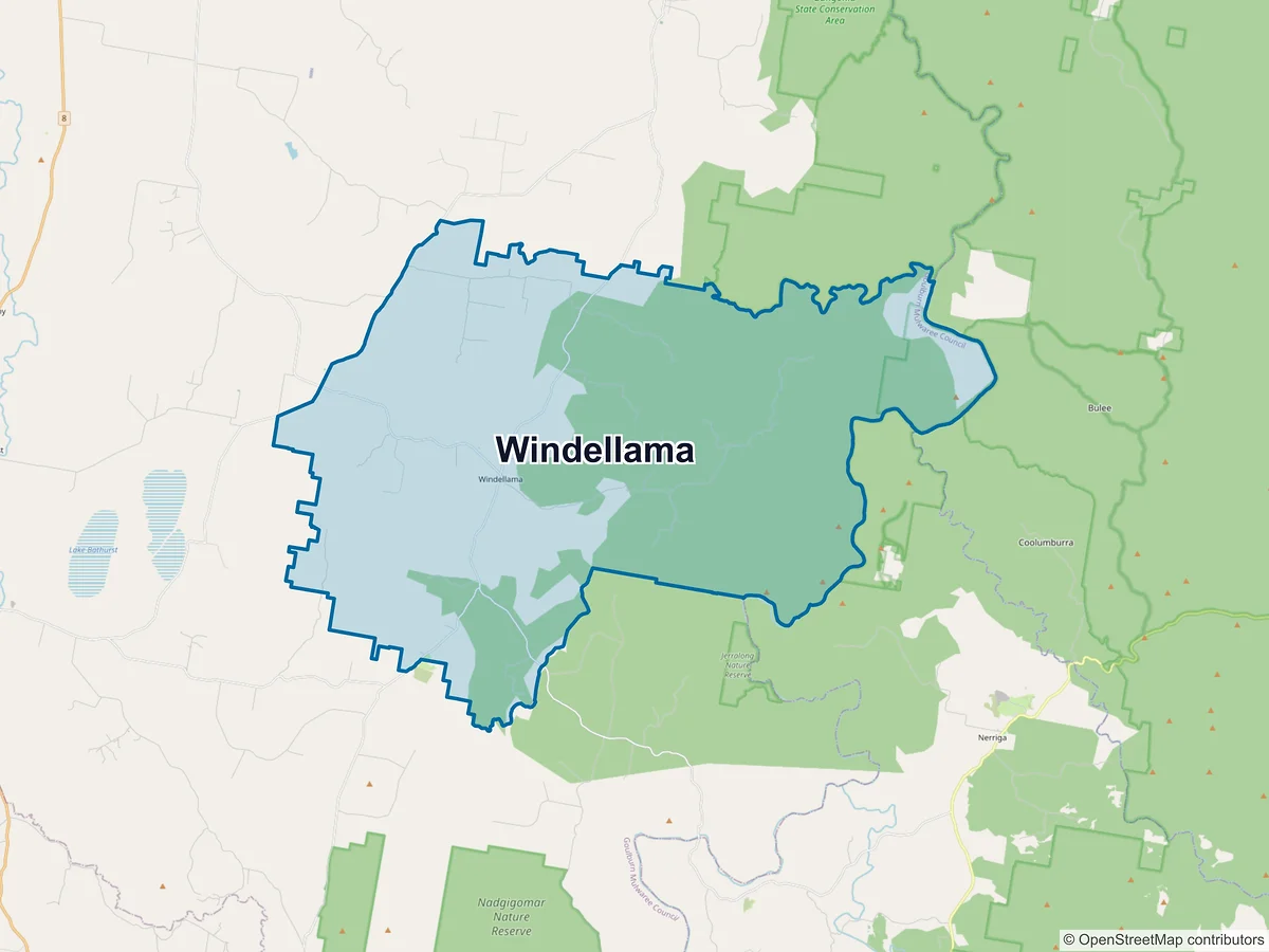 Map of Windellama, NSW, Australia