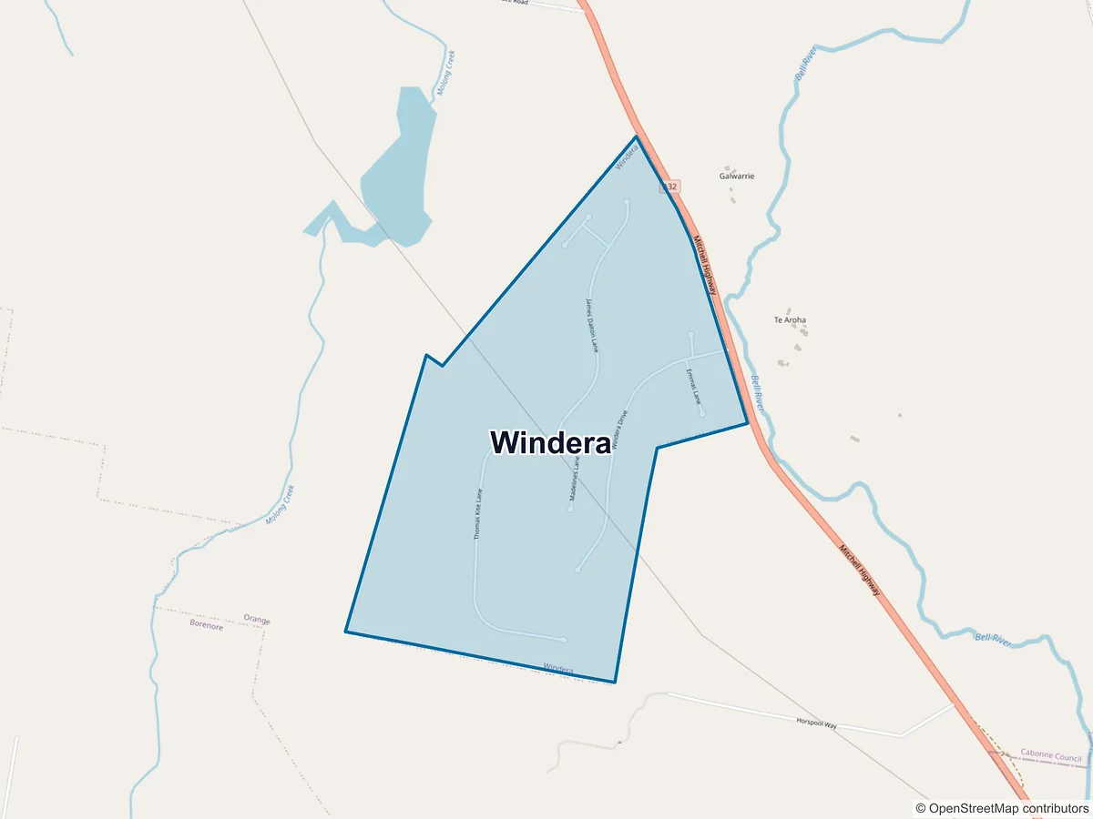 Map of Windera, NSW, Australia