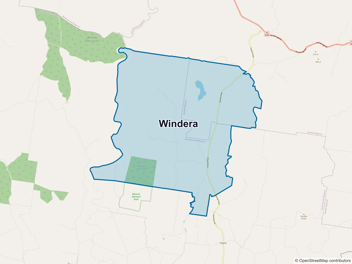 Map of Windera, QLD, Australia