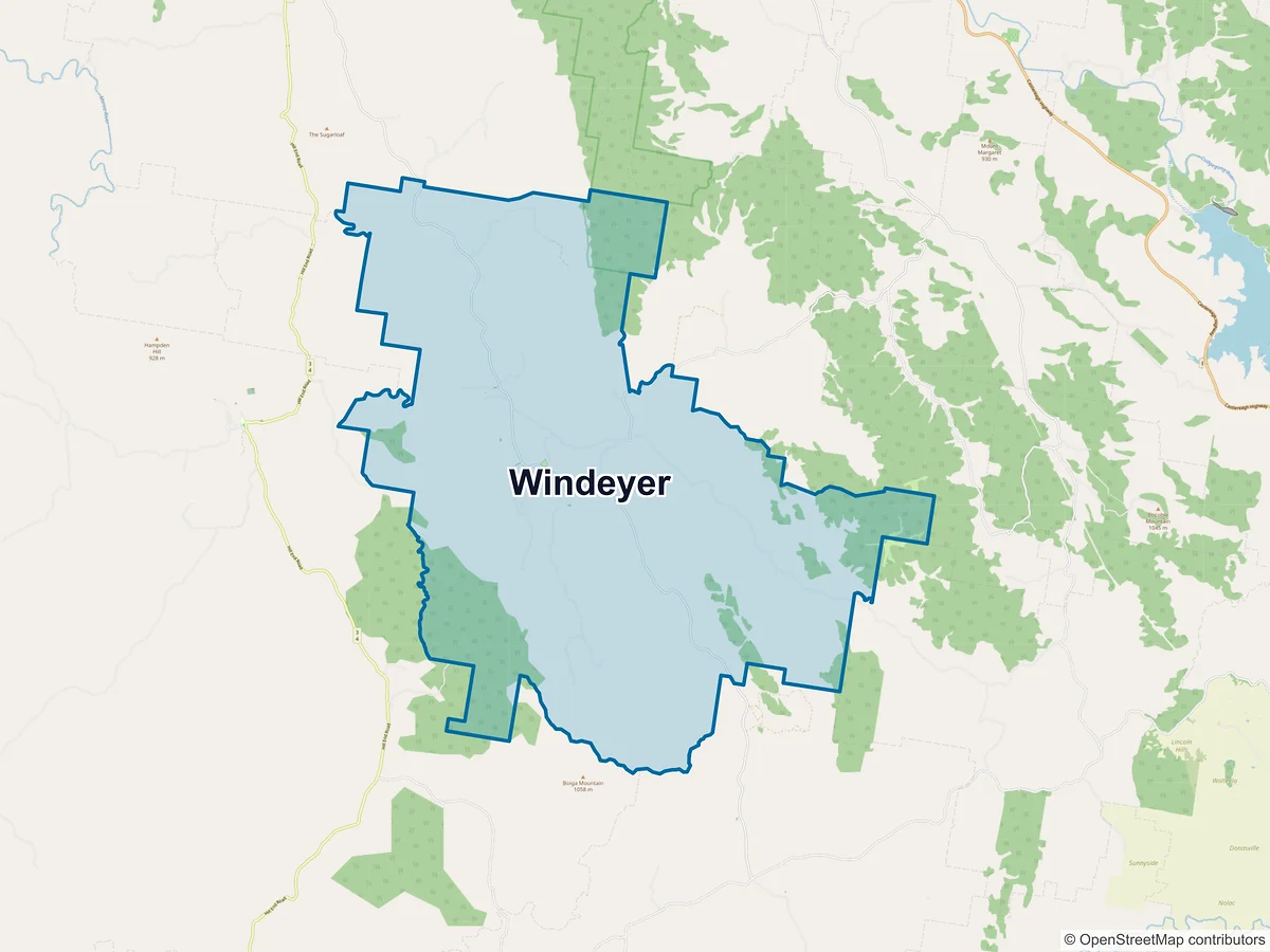 Map of Windeyer, NSW, Australia