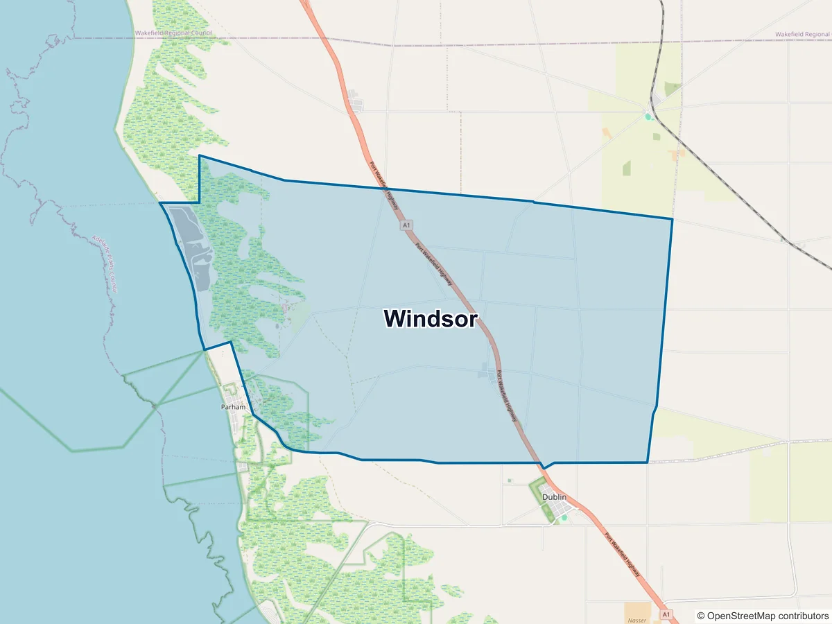 Map of Windsor, SA, Australia