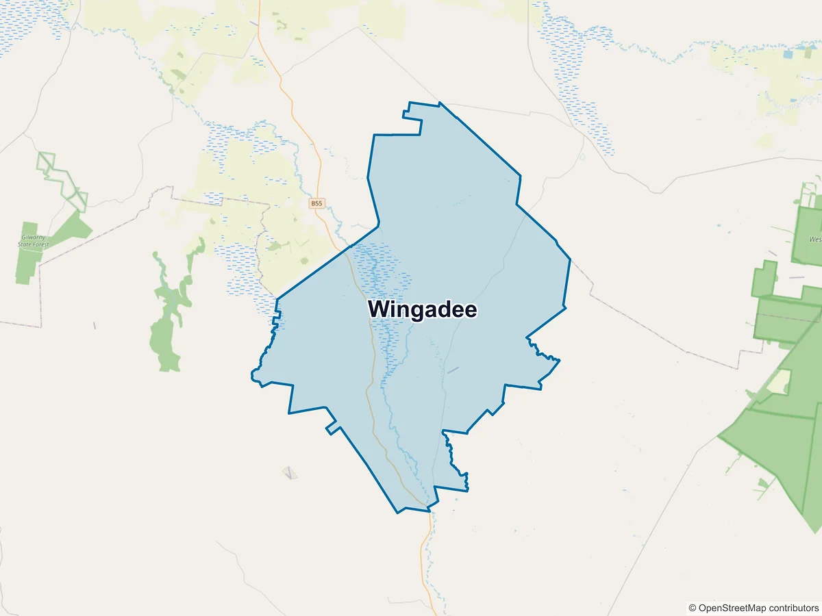 Map of Wingadee, NSW, Australia