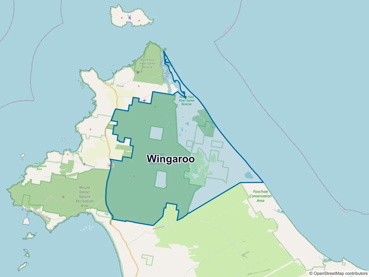 Map of Wingaroo, TAS, Australia