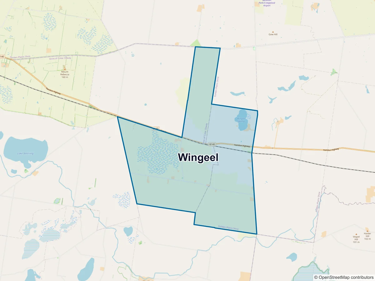 Map of Wingeel, VIC, Australia