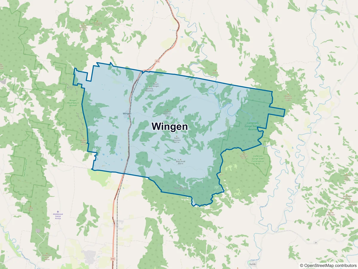 Map of Wingen, NSW, Australia