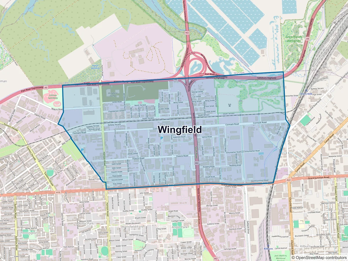 Map of Wingfield, SA, Australia