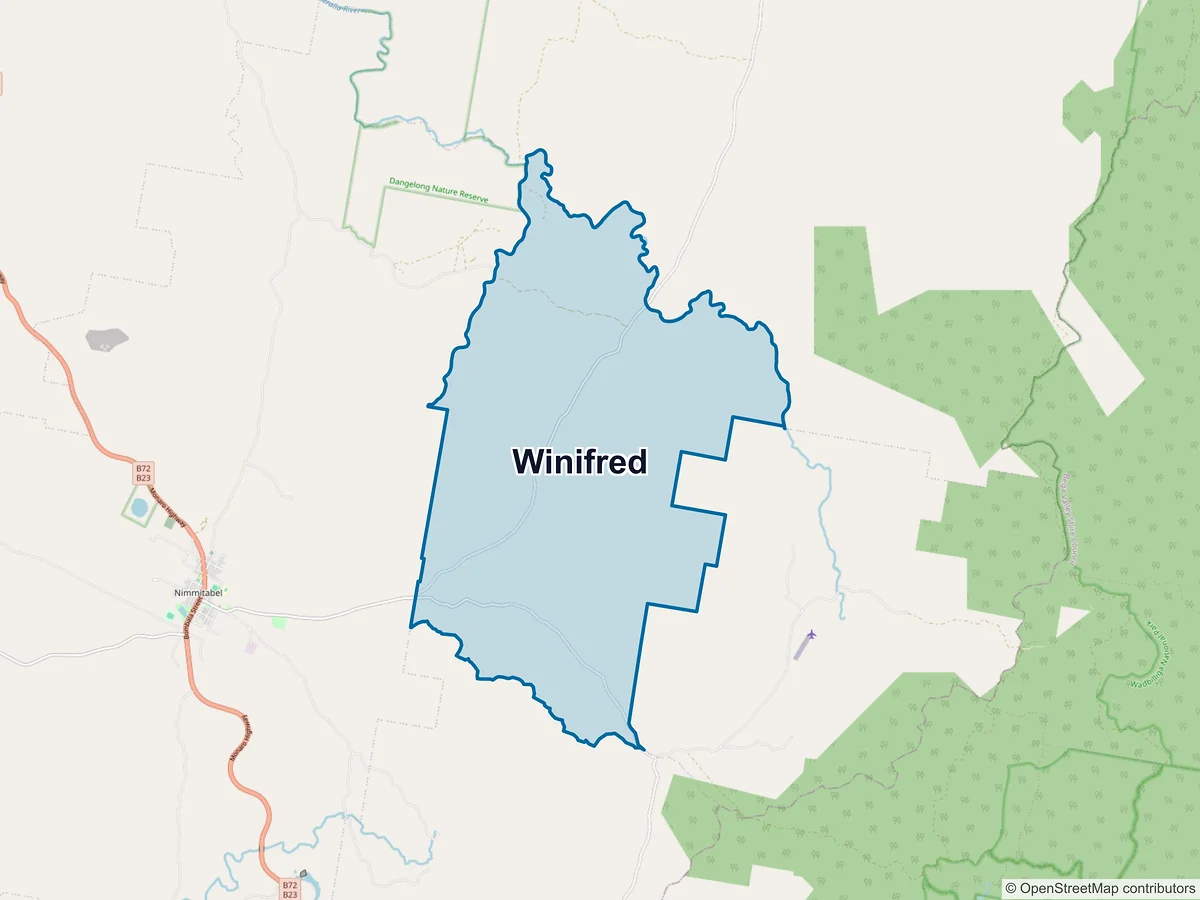 Map of Winifred, NSW, Australia