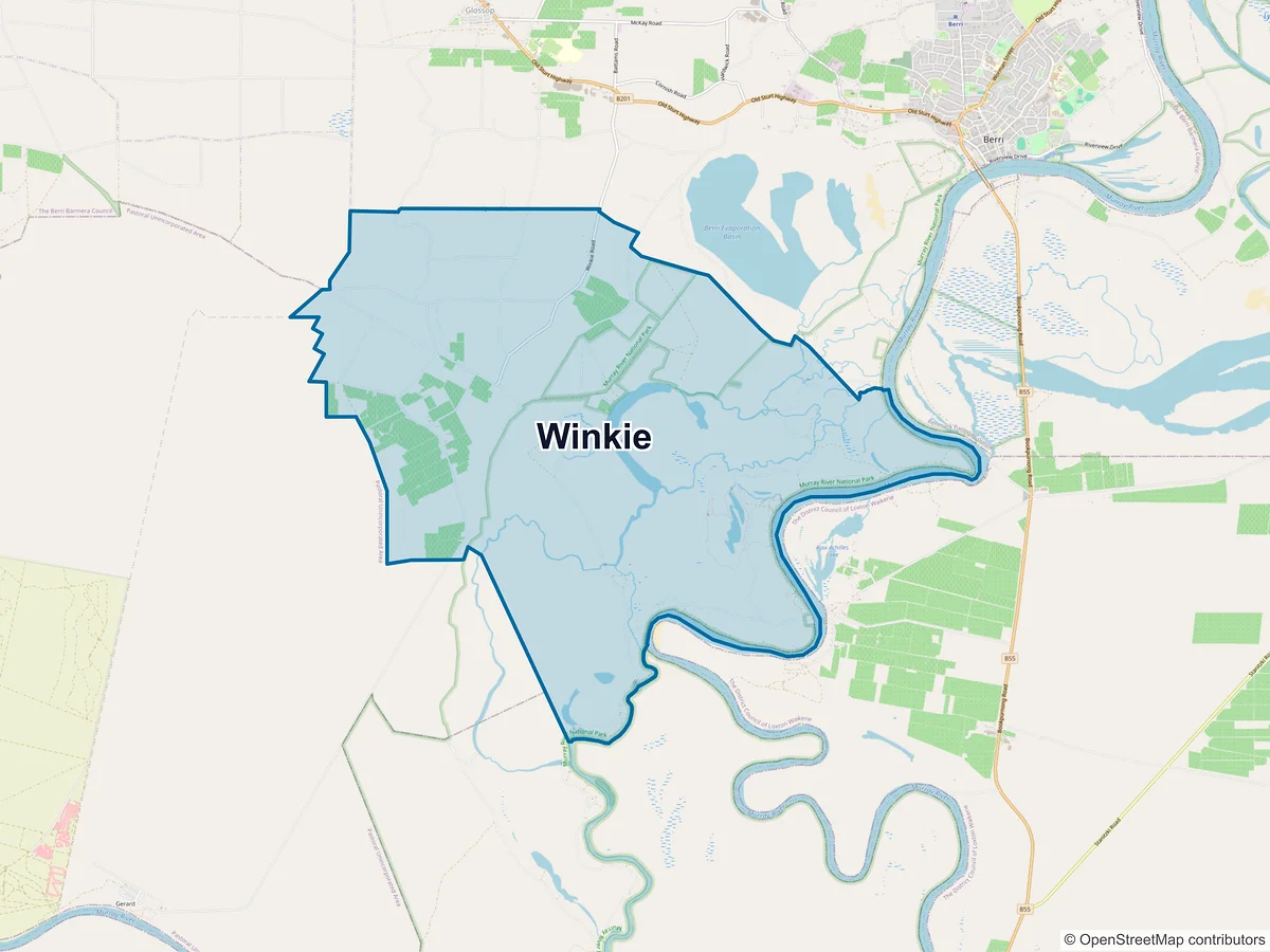 Map of Winkie, SA, Australia