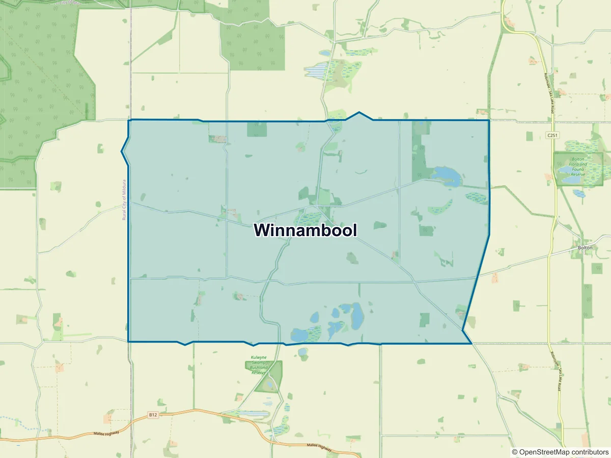 Map of Winnambool, VIC, Australia