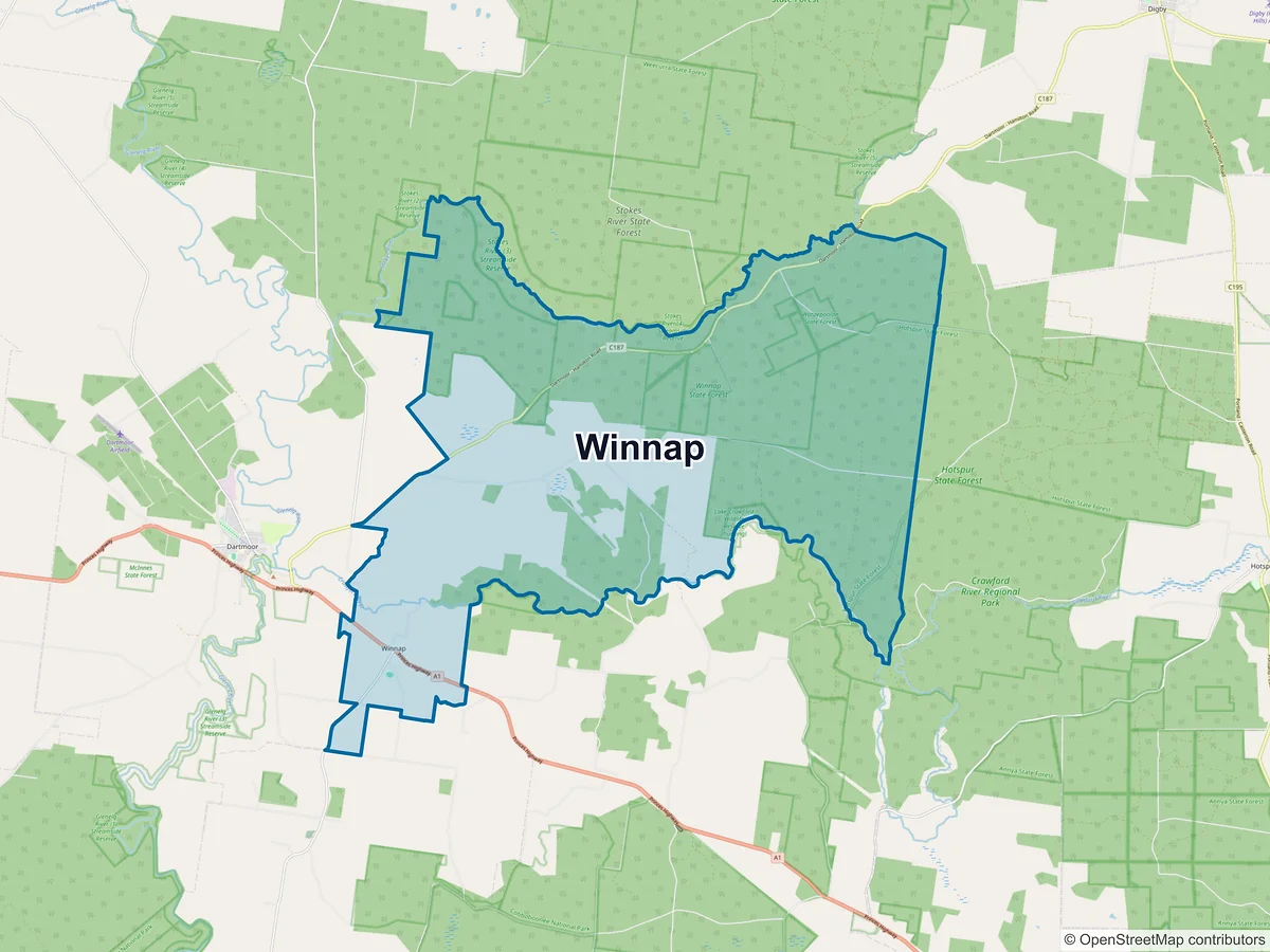 Map of Winnap, VIC, Australia