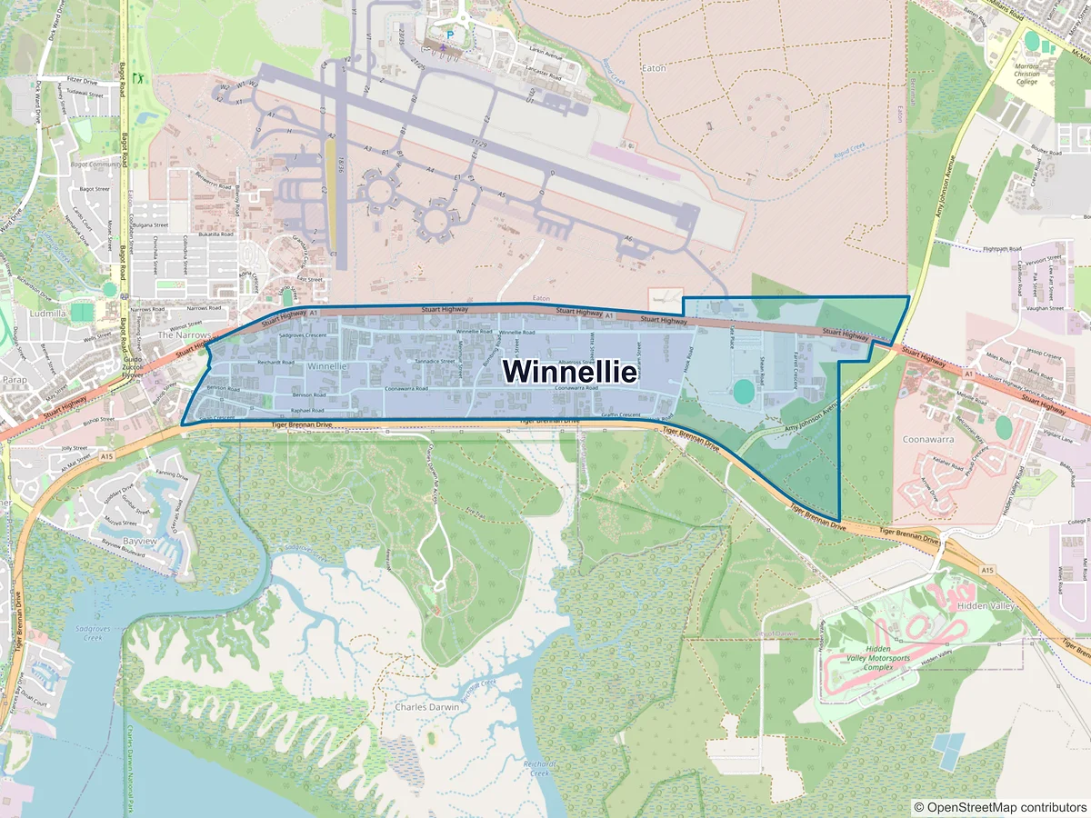 Map of Winnellie, NT, Australia
