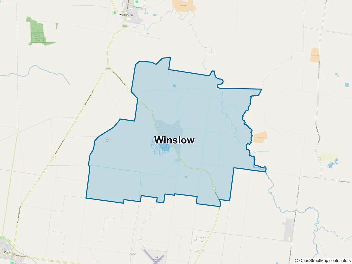 Map of Winslow, VIC, Australia