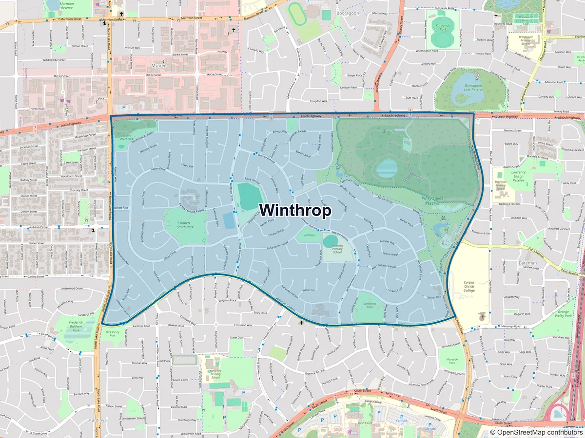 Map of Winthrop, WA, Australia