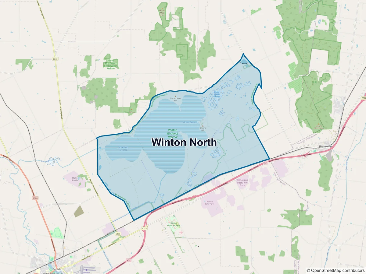 Map of Winton North, VIC, Australia