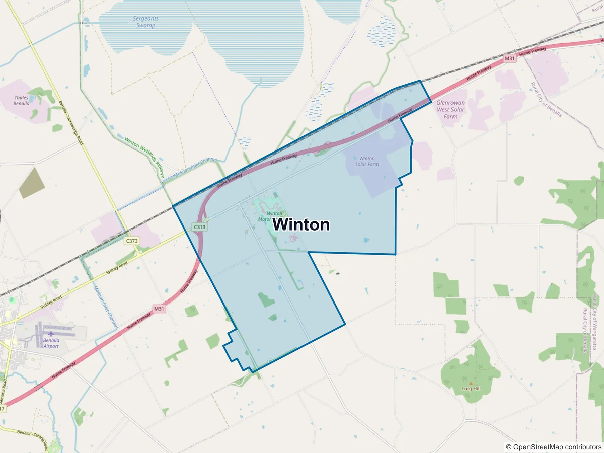 Map of Winton, VIC, Australia