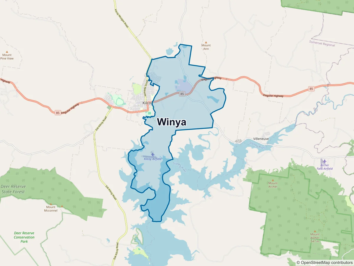 Map of Winya, QLD, Australia