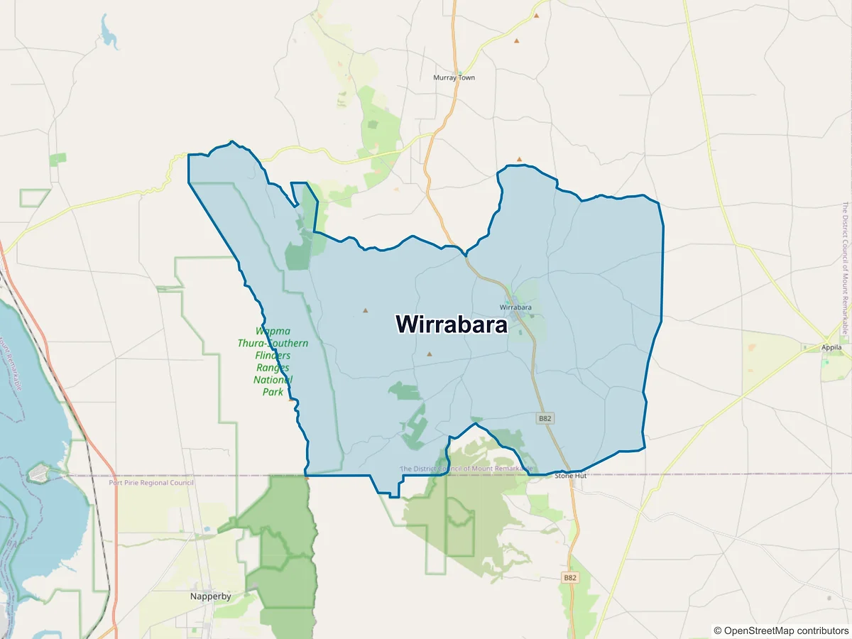 Map of Wirrabara, SA, Australia
