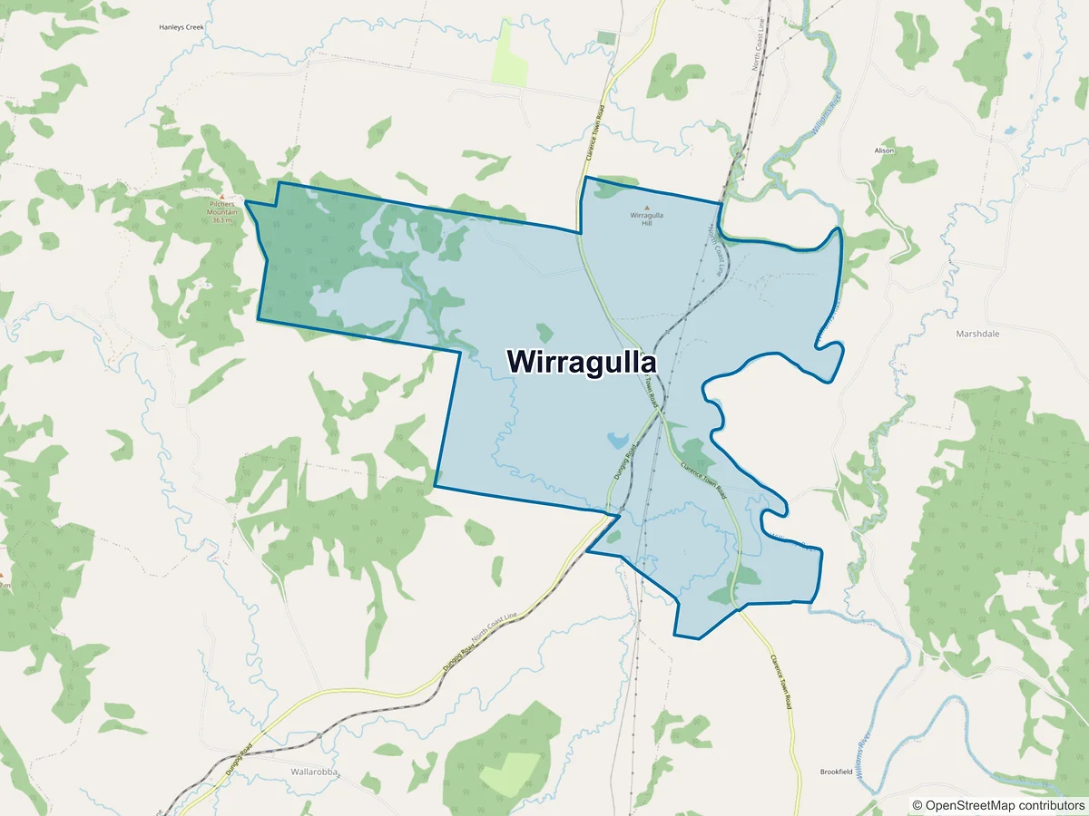 Map of Wirragulla, NSW, Australia