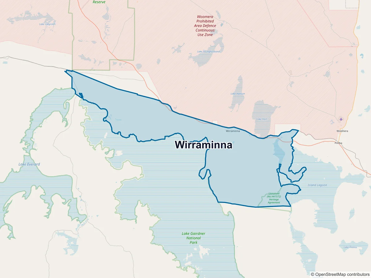 Map of Wirraminna, SA, Australia