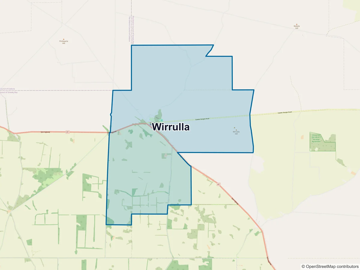 Map of Wirrulla, SA, Australia
