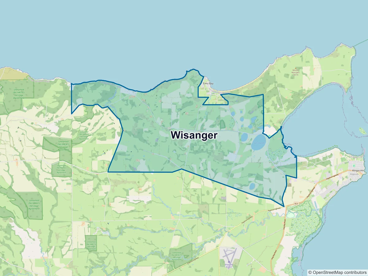 Map of Wisanger, SA, Australia
