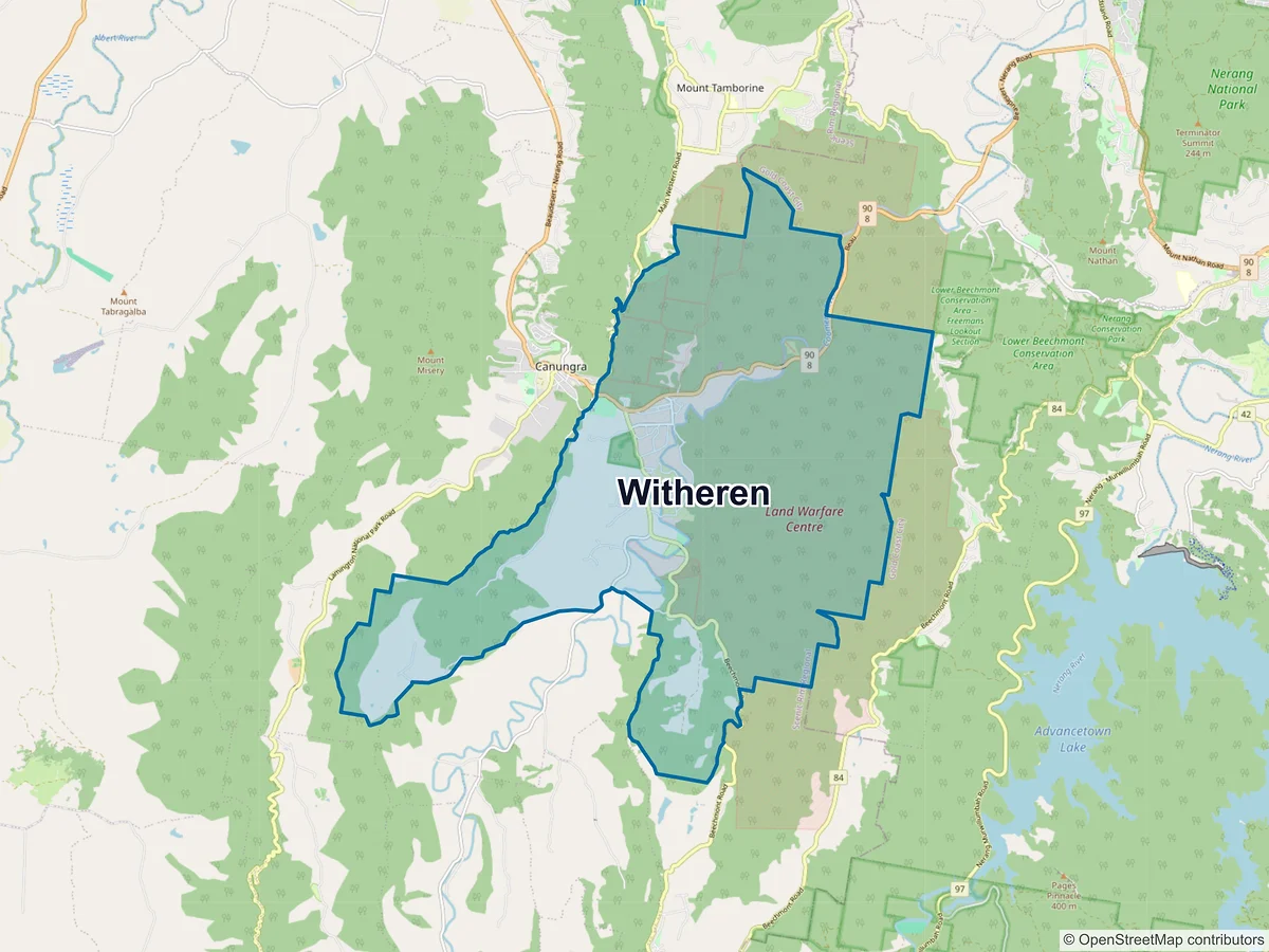 Map of Witheren, QLD, Australia