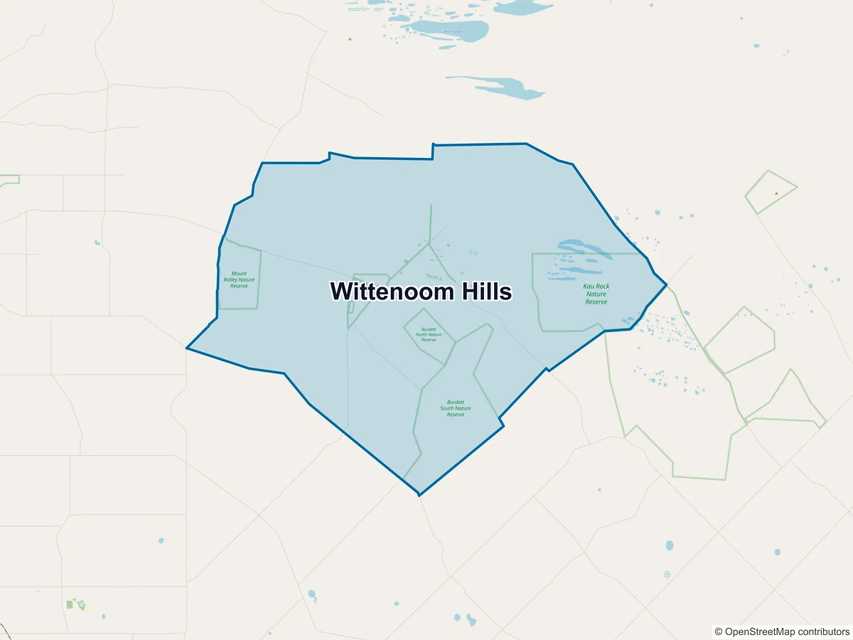 Map of Wittenoom Hills, WA, Australia