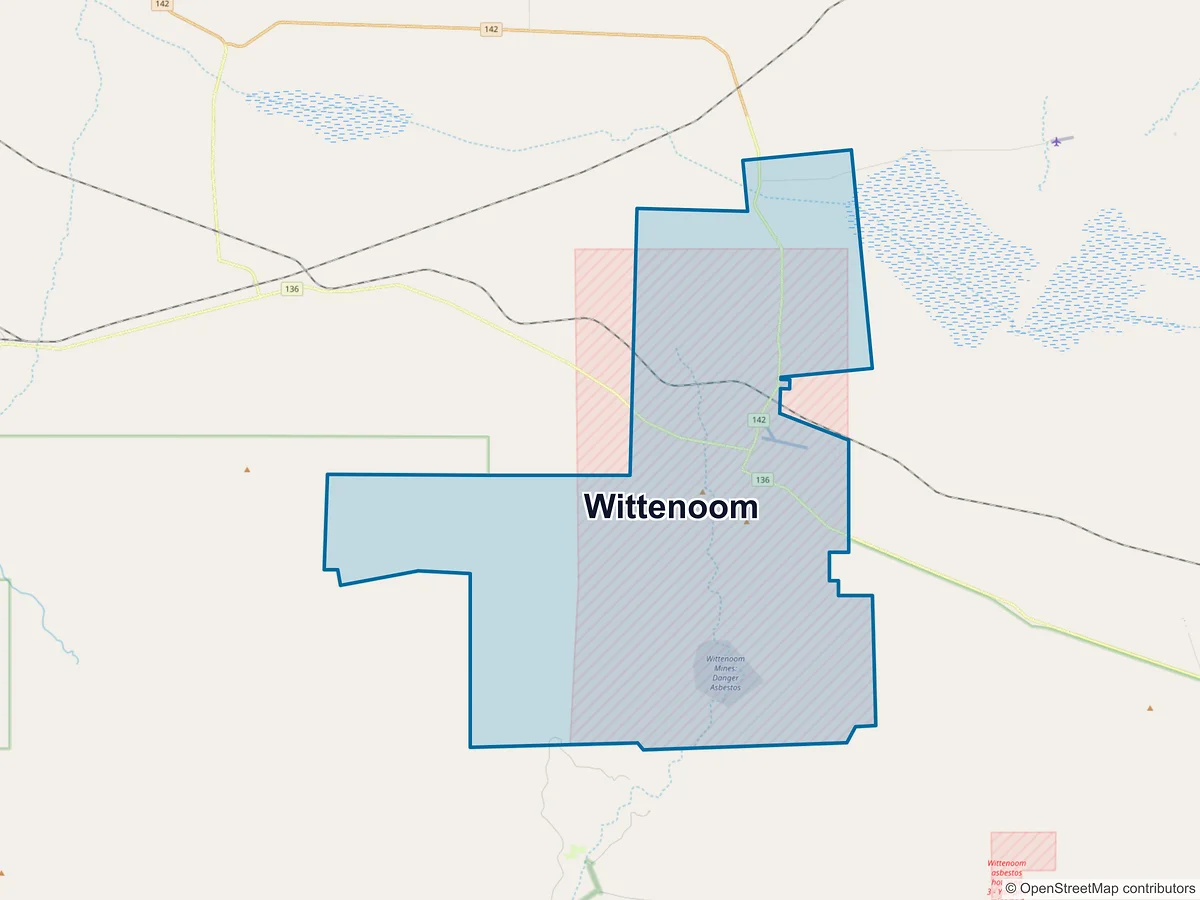 Map of Wittenoom, WA, Australia