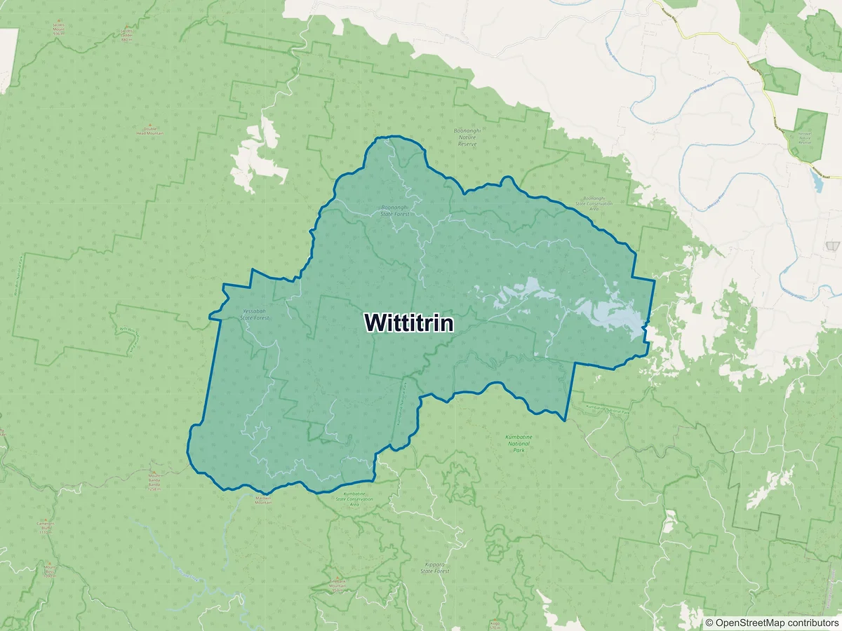 Map of Wittitrin, NSW, Australia