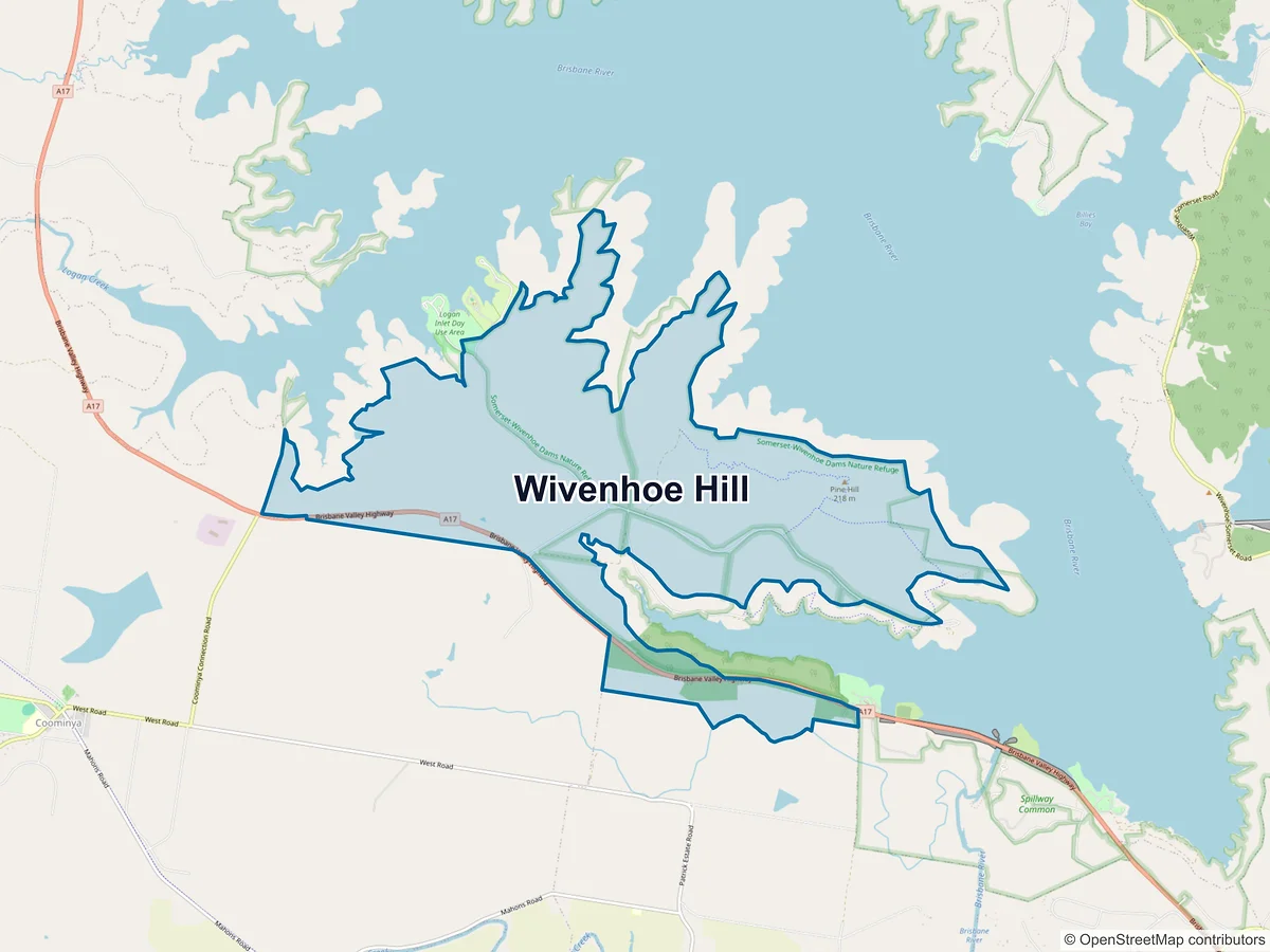 Map of Wivenhoe Hill, QLD, Australia