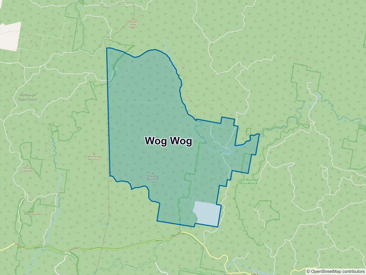 Map of Wog Wog, NSW, Australia
