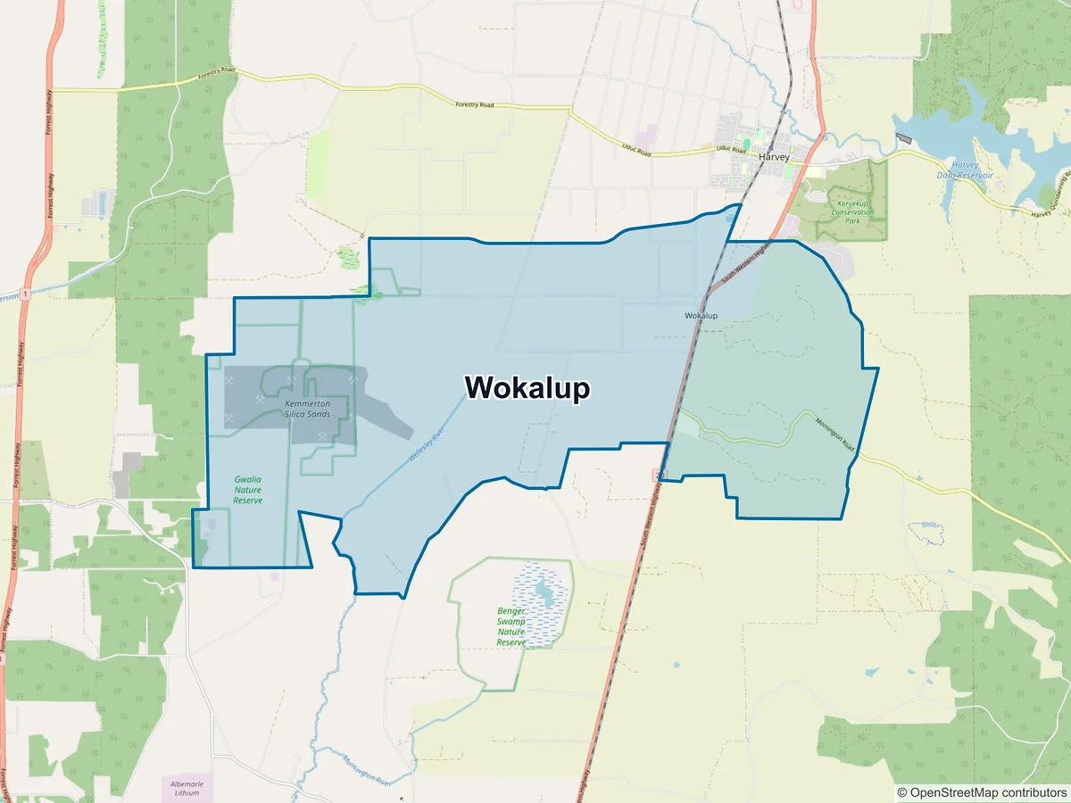 Map of Wokalup, WA, Australia