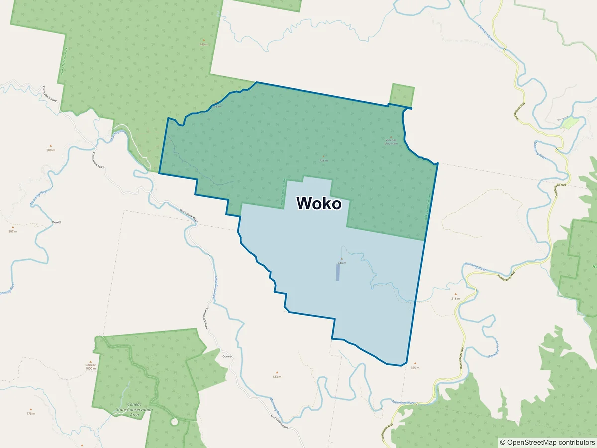 Map of Woko, NSW, Australia