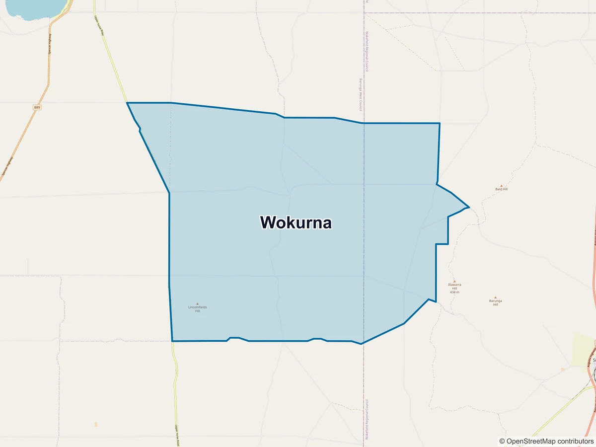 Map of Wokurna, SA, Australia