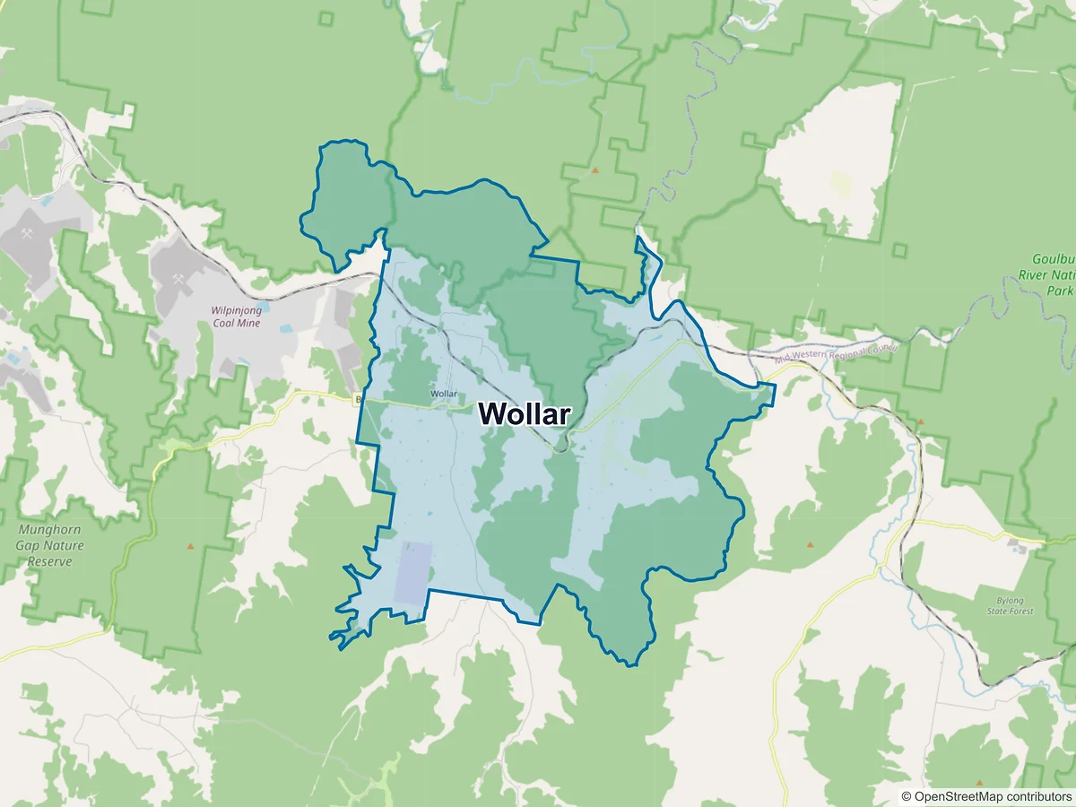 Map of Wollar, NSW, Australia