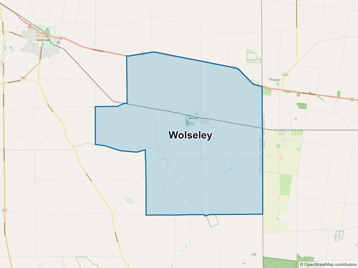 Map of Wolseley, SA, Australia
