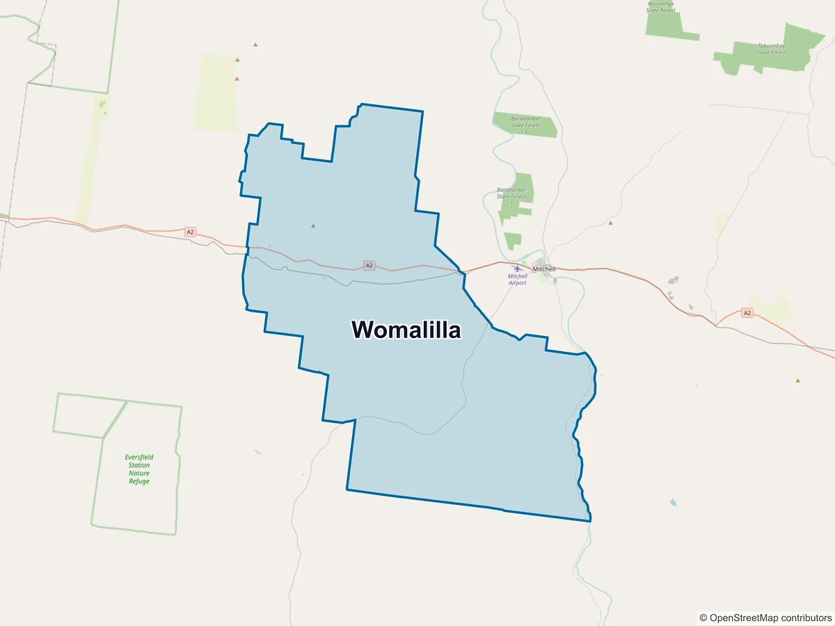 Map of Womalilla, QLD, Australia