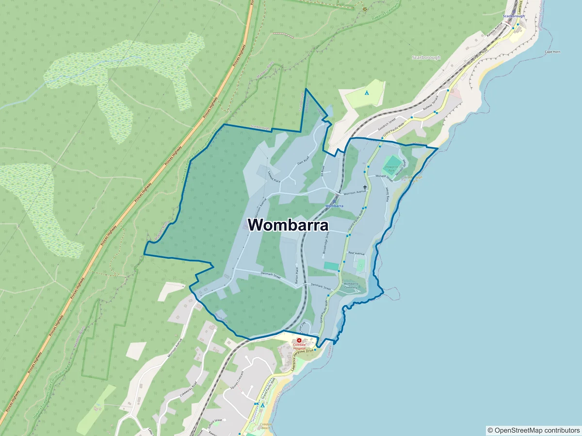 Map of Wombarra, NSW, Australia