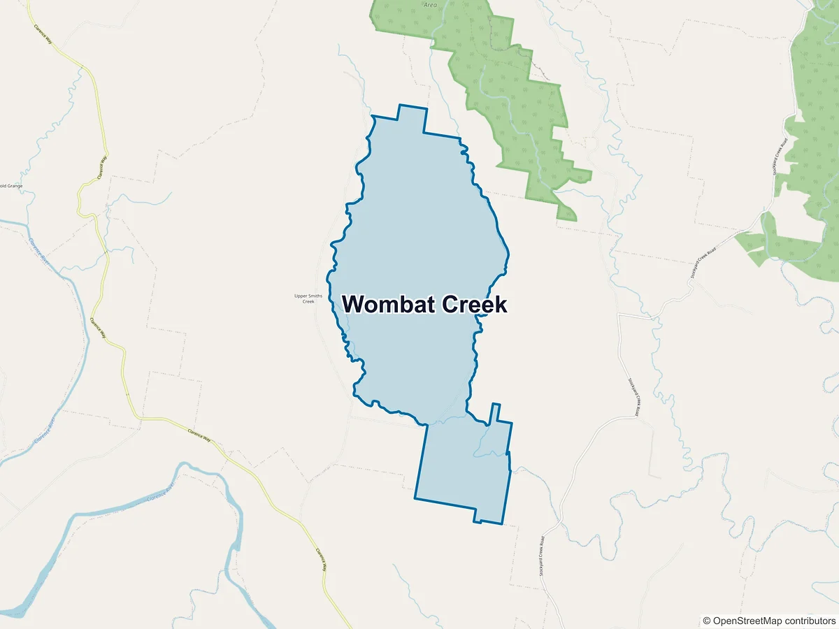 Map of Wombat Creek, NSW, Australia