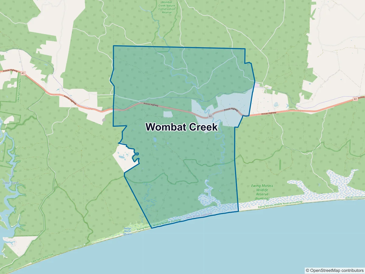 Map of Wombat Creek, VIC, Australia