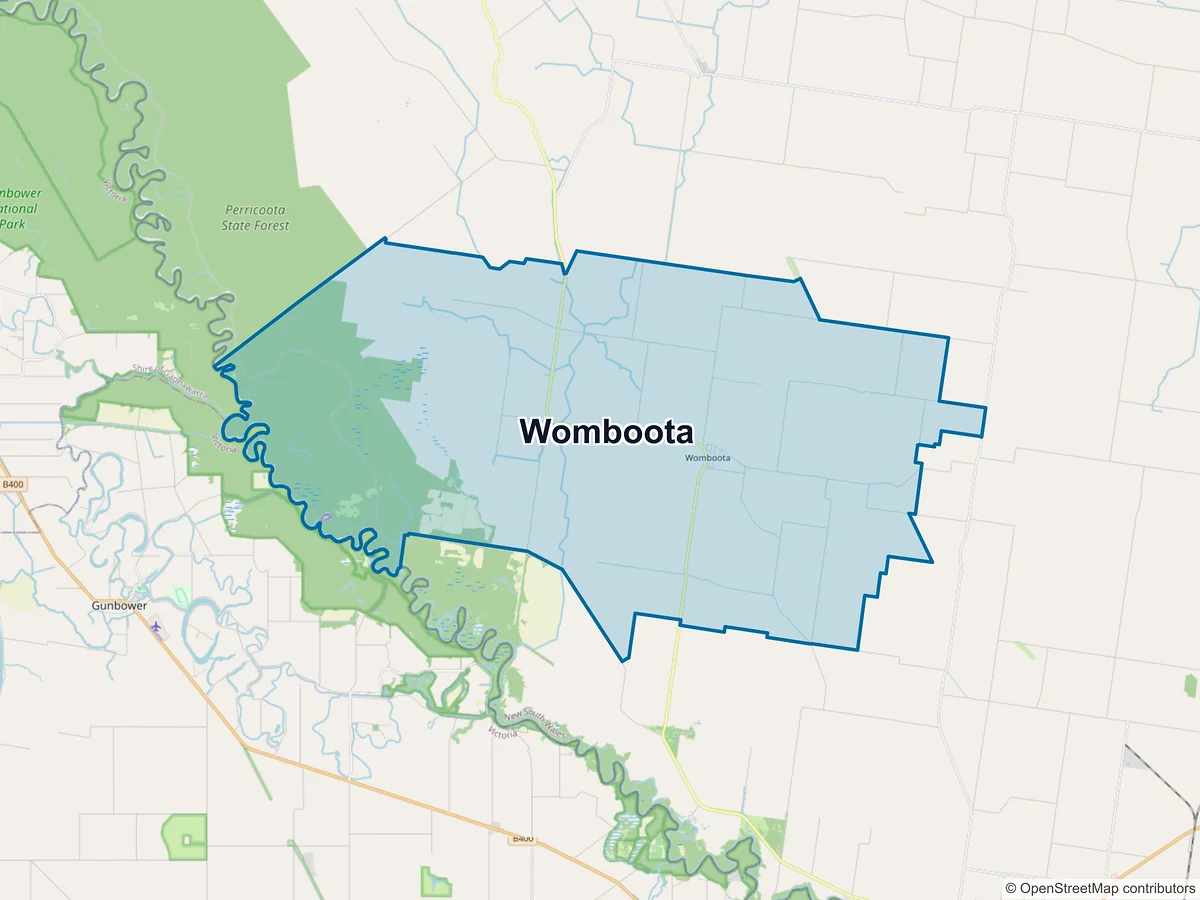 Map of Womboota, NSW, Australia