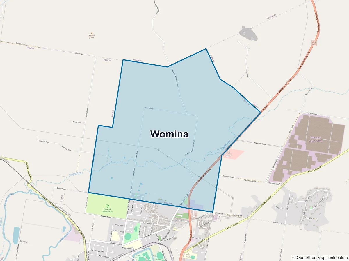 Map of Womina, QLD, Australia