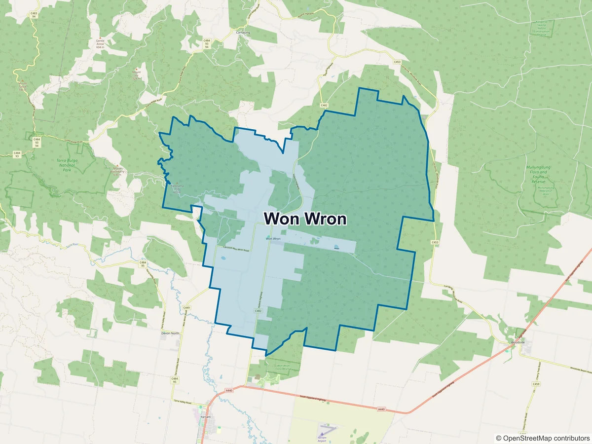Map of Won Wron, VIC, Australia