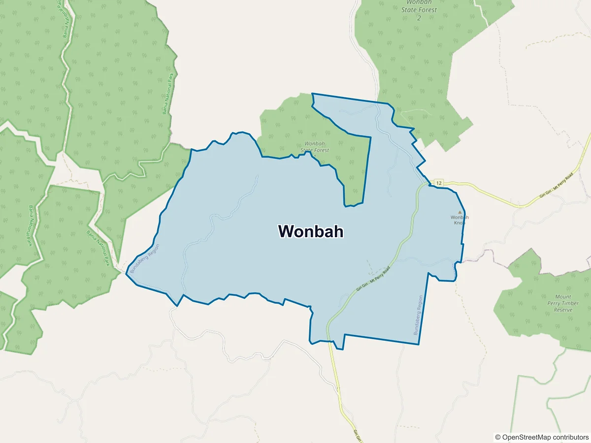 Map of Wonbah, QLD, Australia