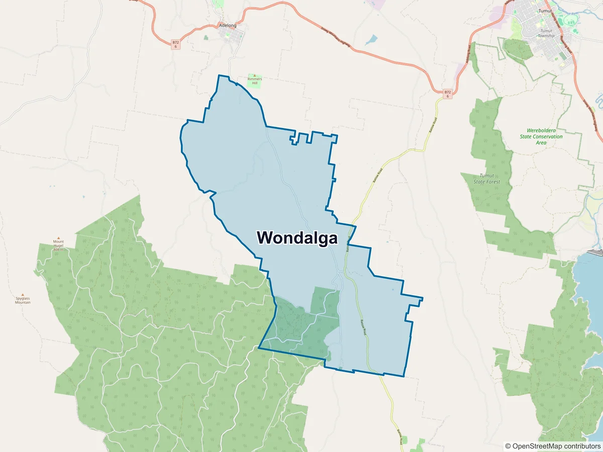 Map of Wondalga, NSW, Australia