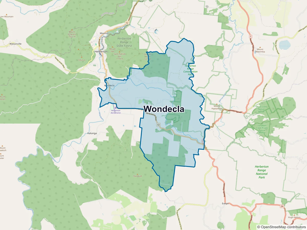 Map of Wondecla, QLD, Australia